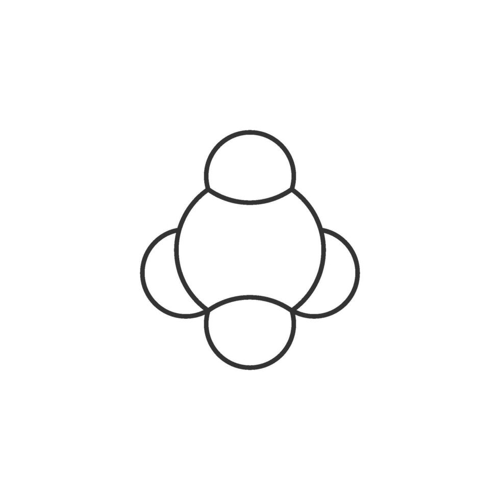 Molecules icon in thin outline style vector