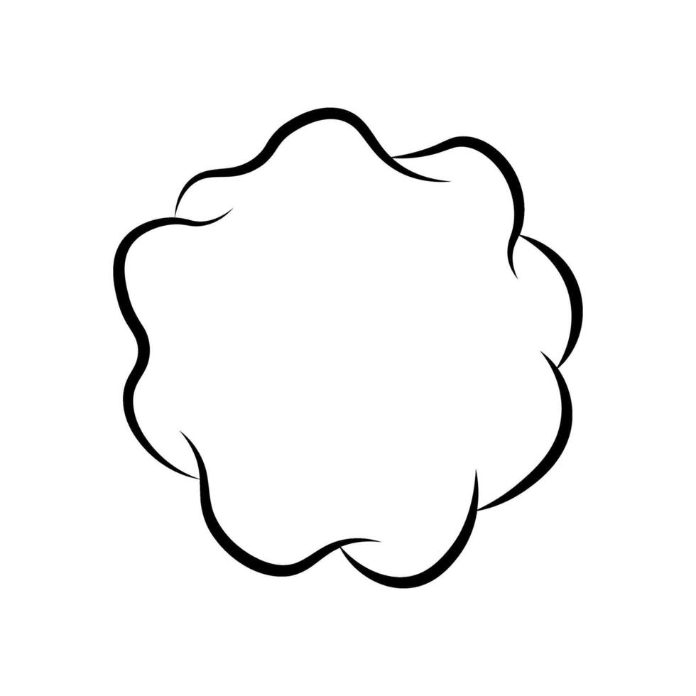 Frame of cartoon cloud. Abstract shape with copy spase for text. Vector illustration