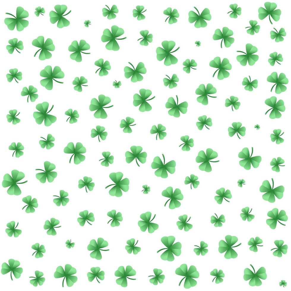 sencillo sin costura modelo con tréboles hojas S t patrick's día símbolo, irlandesa suerte trébol antecedentes vector