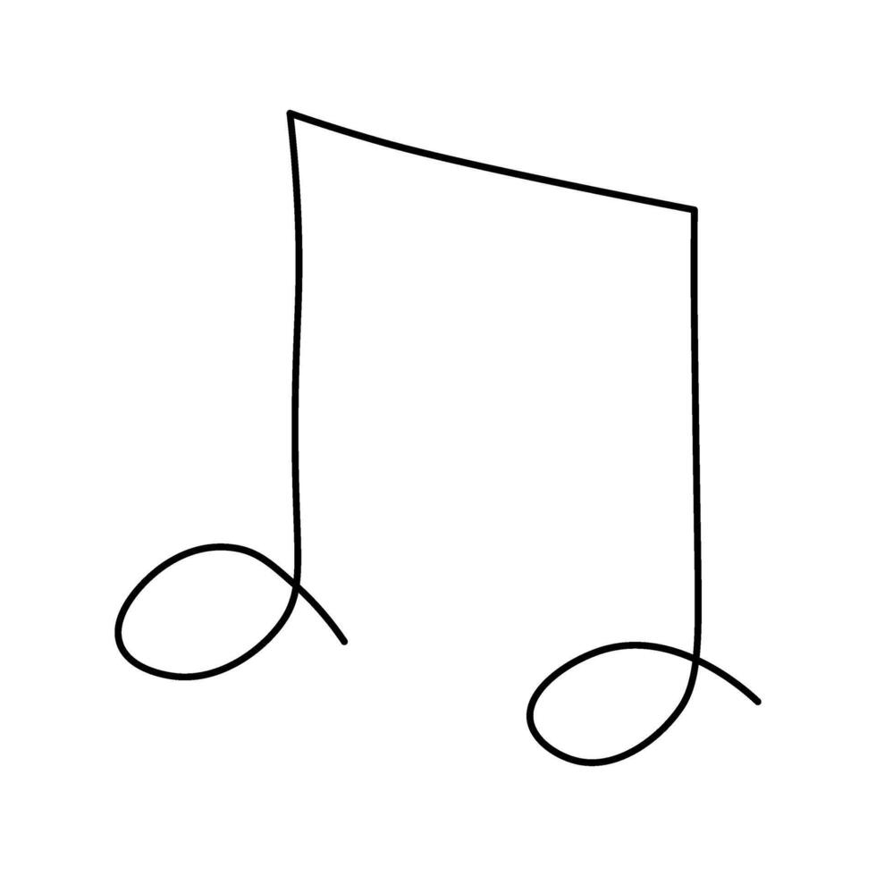 One continuous line drawing of music note. Minimalist music symbol or logo vector