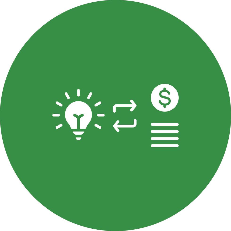 Convert Idea into Money icon vector image. Suitable for mobile apps, web apps and print media.