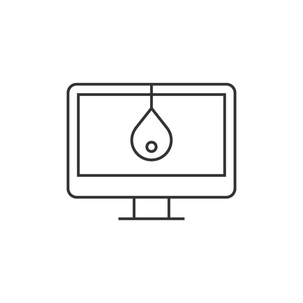 Monitor calibration icon in thin outline style vector