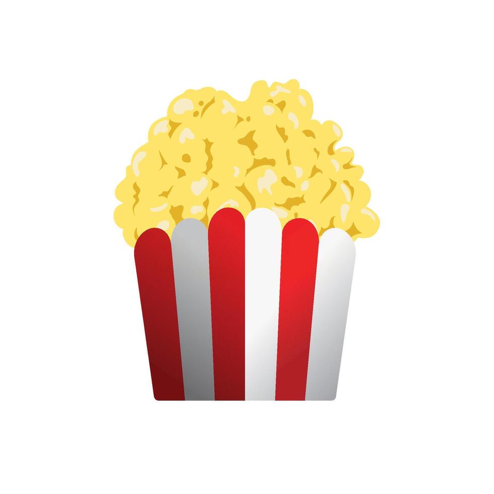 Popcorn icon in color. Movie food snack vector