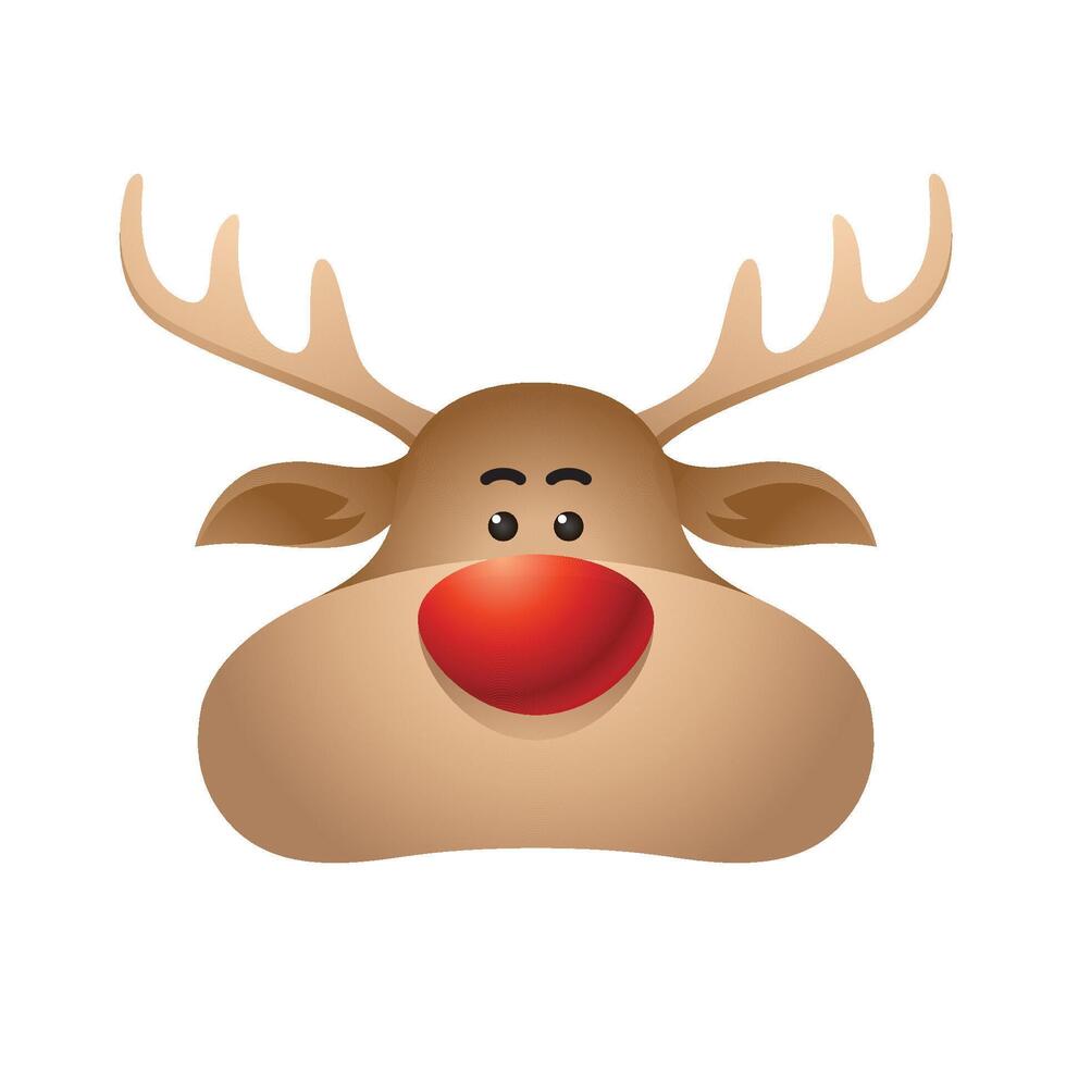 Rudolph the moose icon in color. animal Santa ride vector