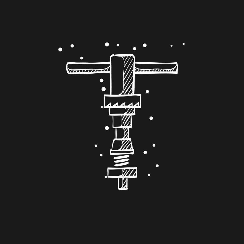 Bicycle wrench doodle sketch illustration vector