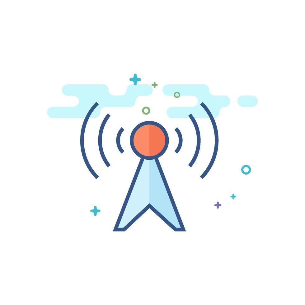 Podcast icon flat color style vector illustration