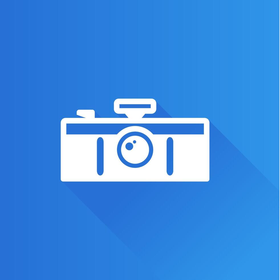 Panorama camera flat color icon long shadow vector illustration