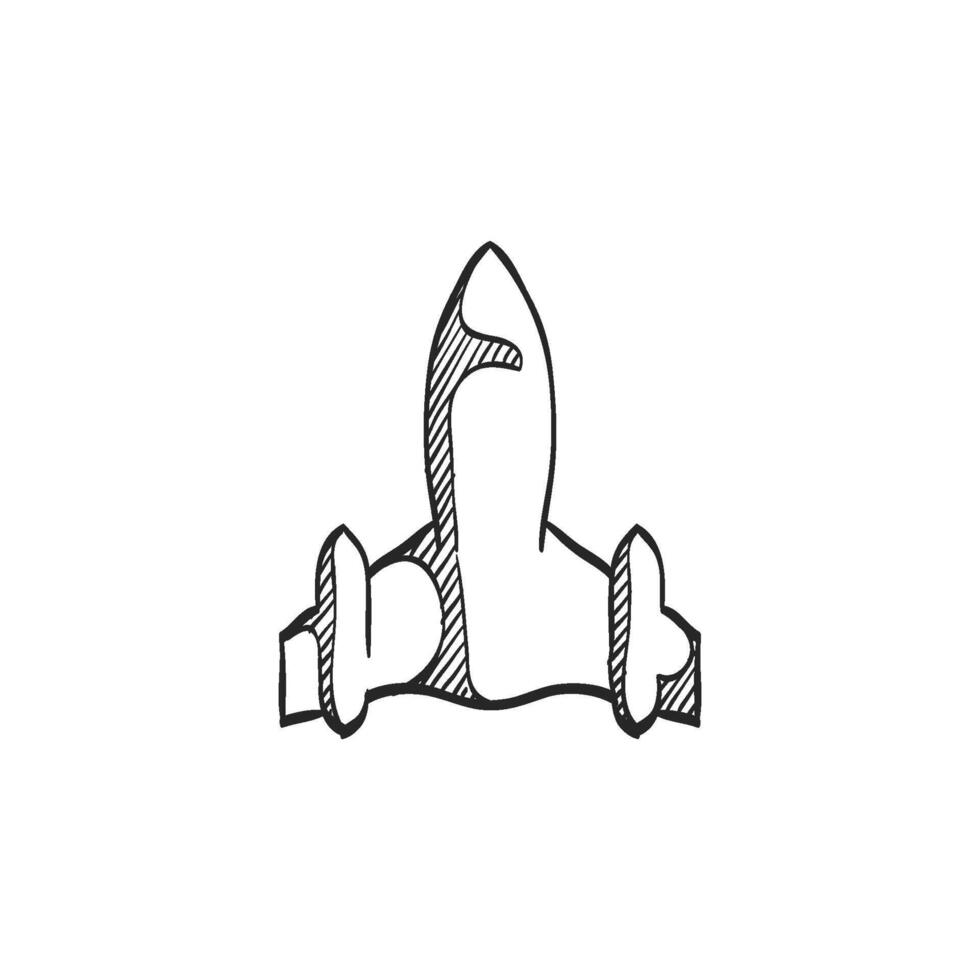 Hand drawn sketch icon stealth bomber jet vector