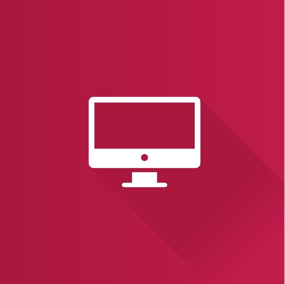 Desktop computer icon in Metro user interface color style. Electronic office monitor vector