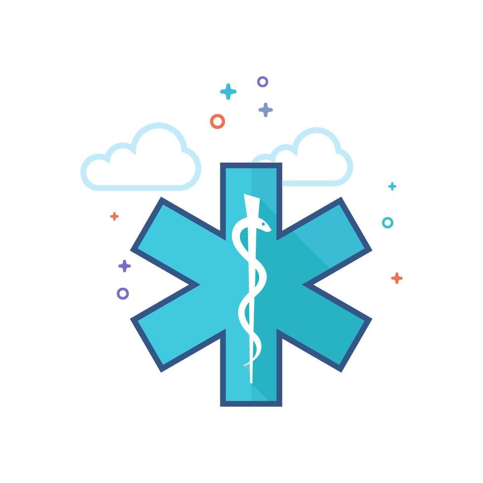 Medical symbol icon flat color style vector illustration
