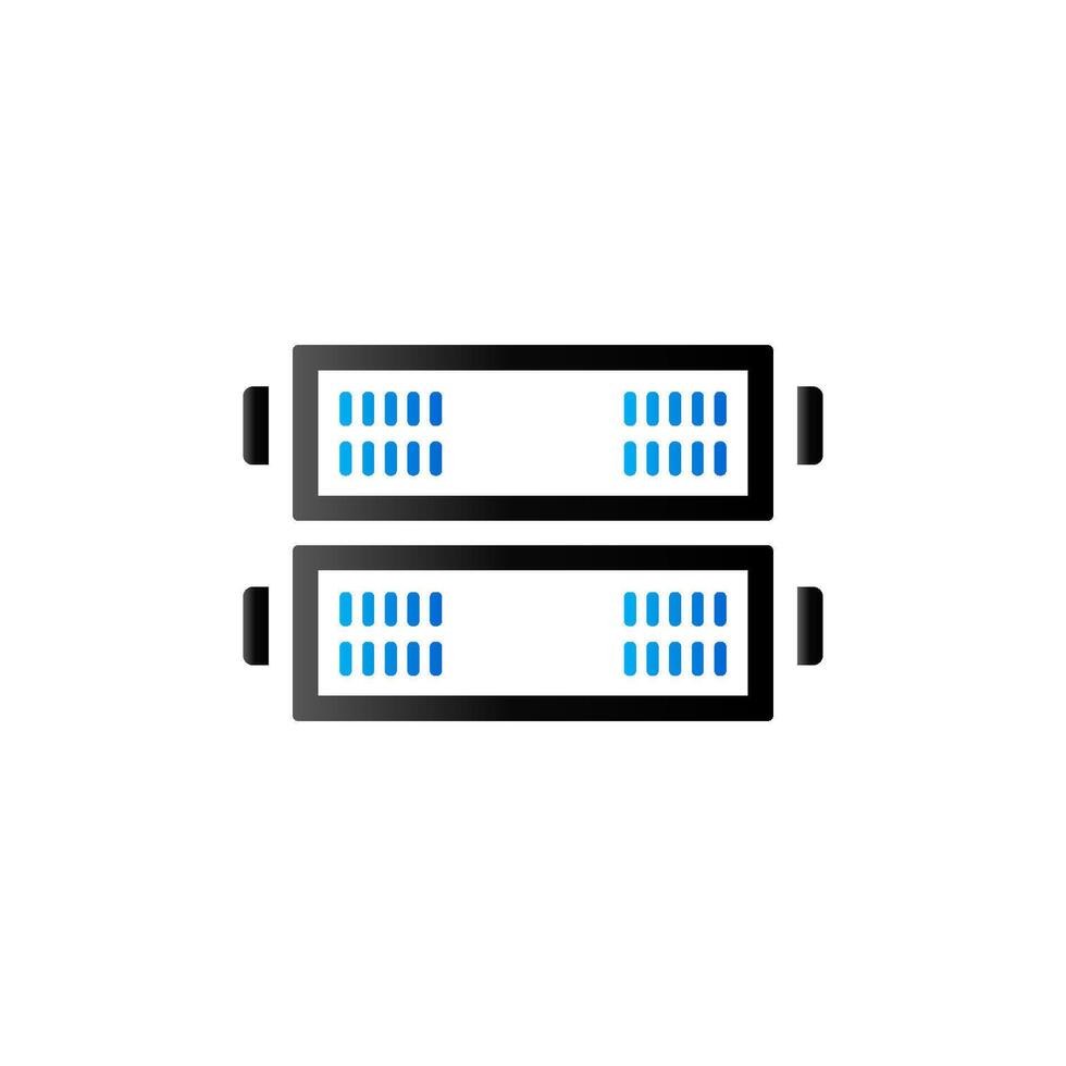 Server rack icon in duo tone color. Computer data file hosting vector