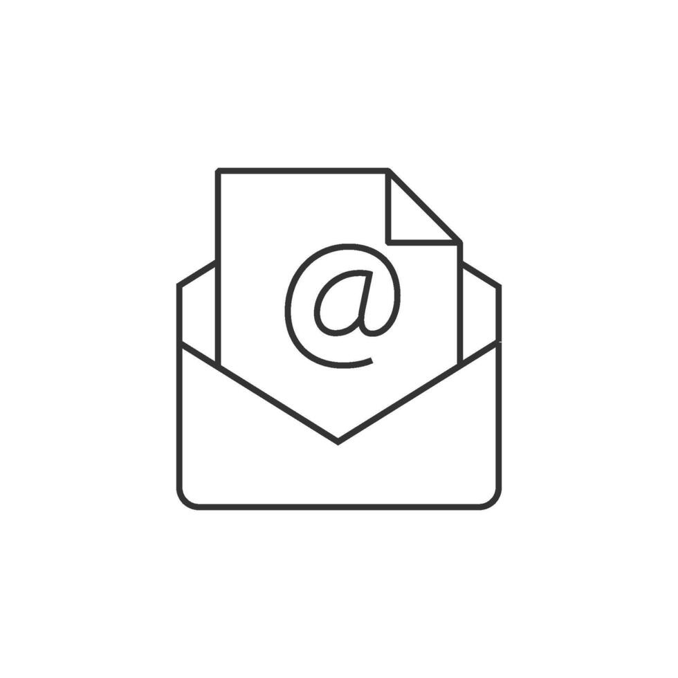 Letter icon in thin outline style vector