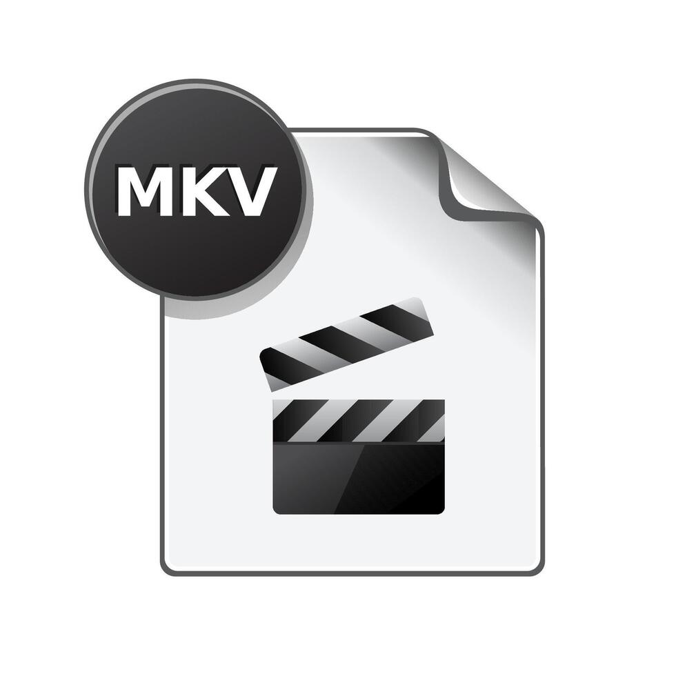 Video file format icon in color. Computer data movie vector