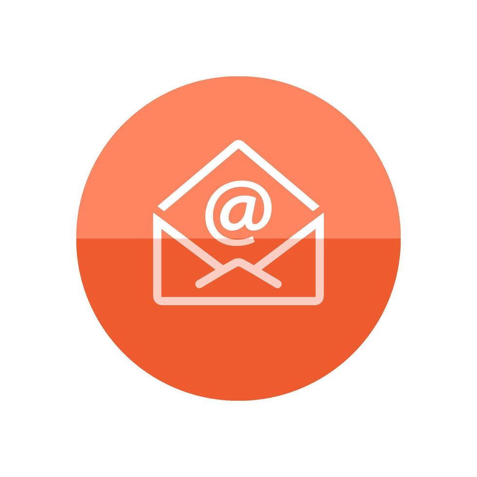 Email icon in flat color circle style. Open envelope vector