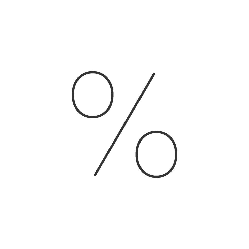 Percent symbol icon in thin outline style vector