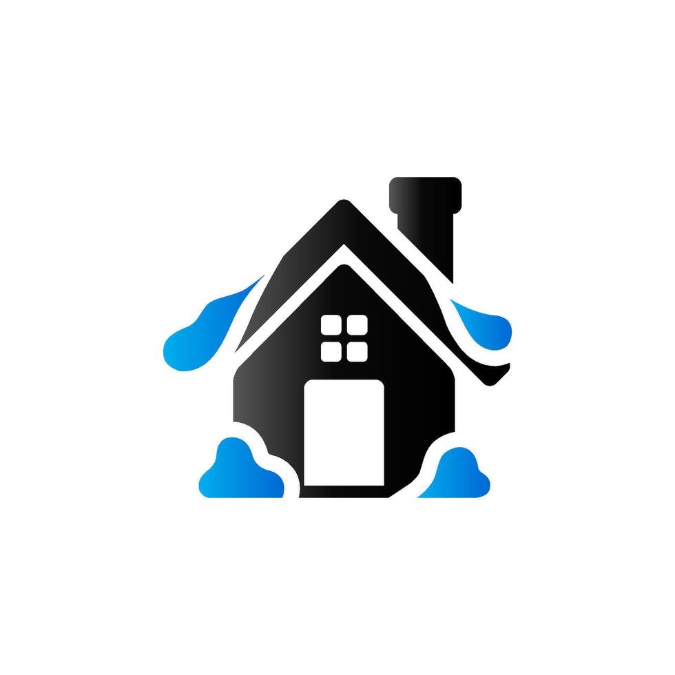 House with snow icon in duo tone color. December Christmas vector