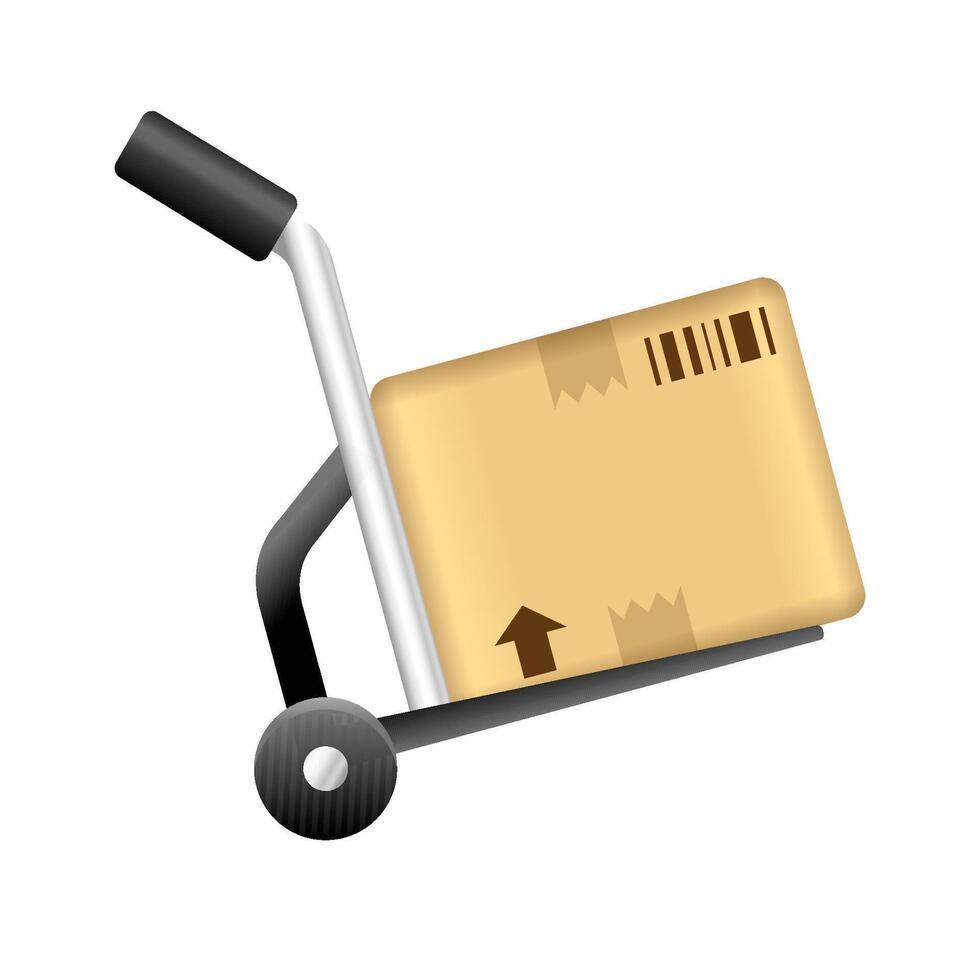 Logistic trolley icon in color. Delivery storage shipping vector