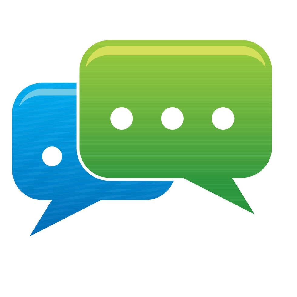 Chat sign icon in color. Communication conversation social media vector