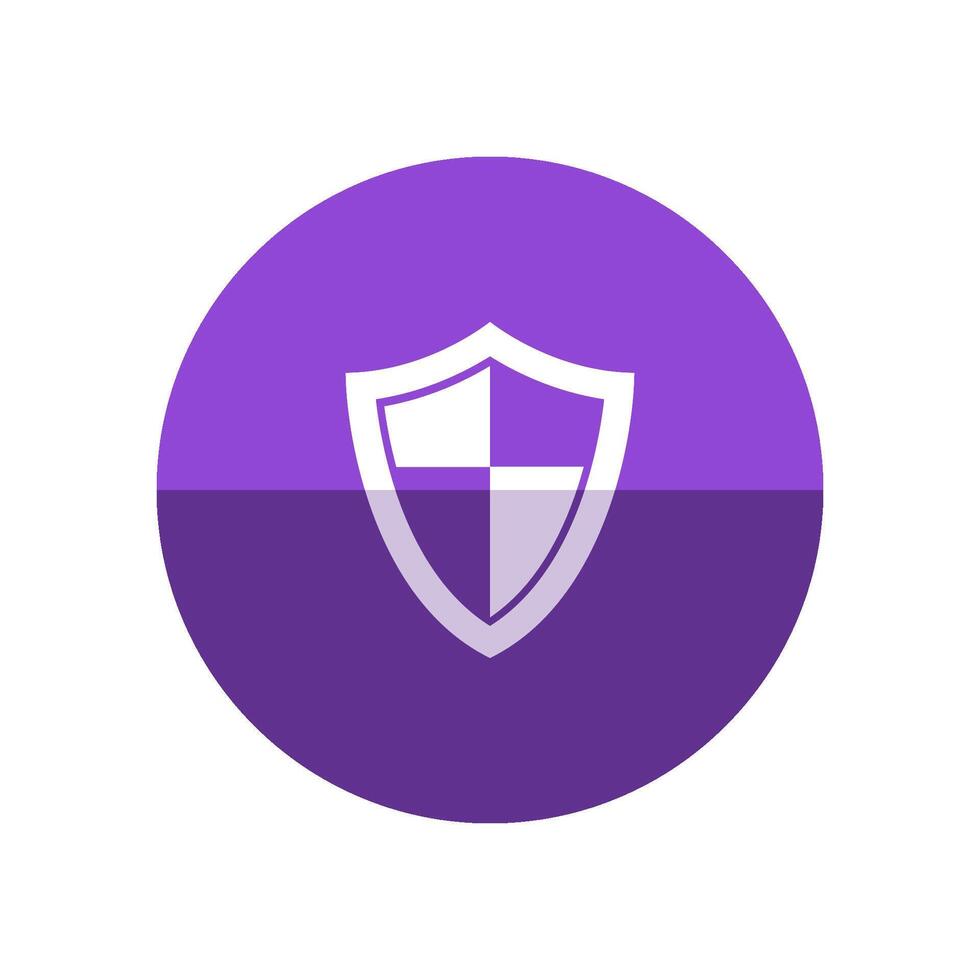 Shield icon in flat color circle style. Protection, computer virus, antivirus vector