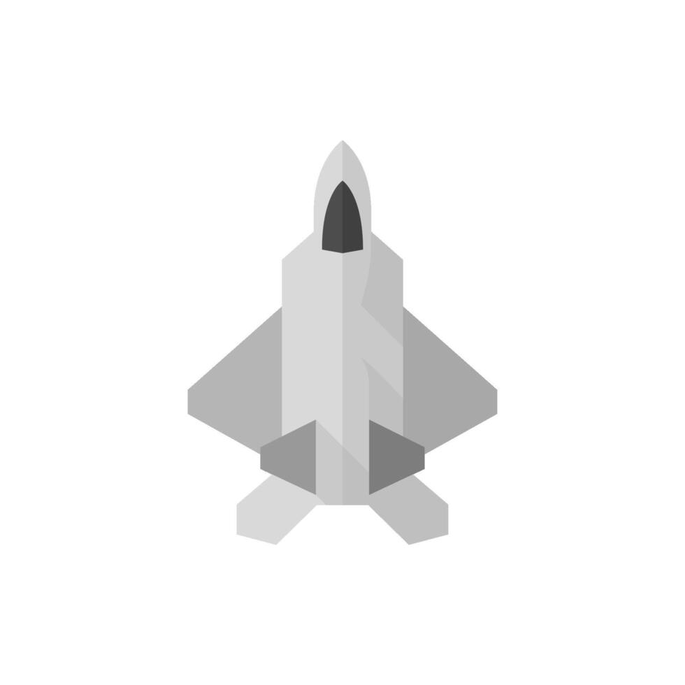 Fighter jet icon in flat color style. Aircraft military attack avionics vector