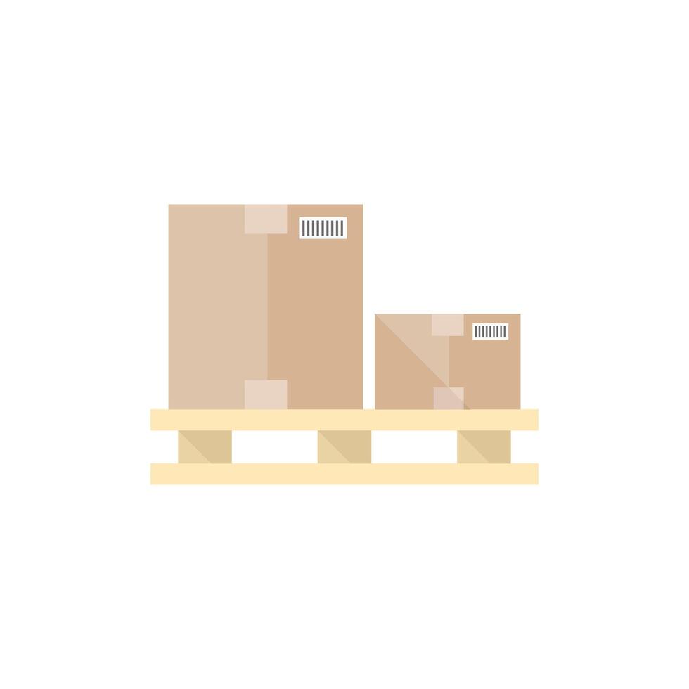 Logistic box icon in flat color style. Delivery, storage, shipping, cargo vector