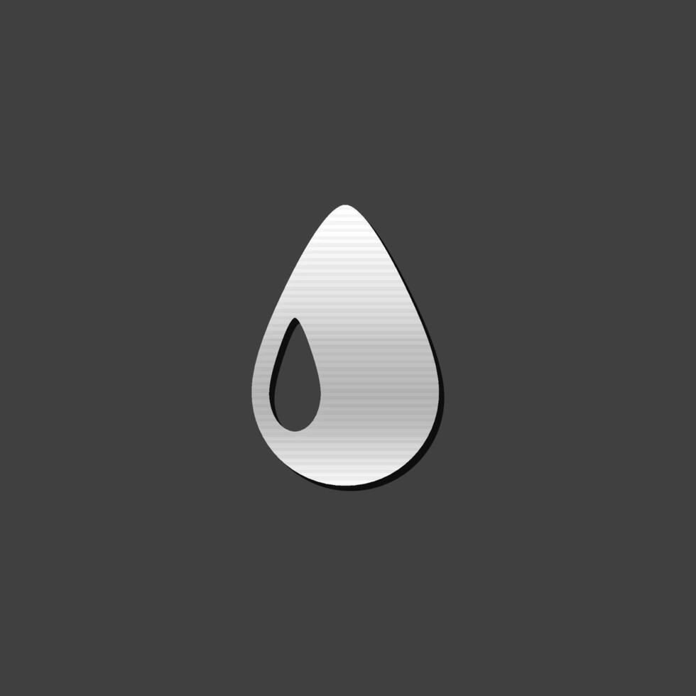 Blood drop icon in metallic grey color style. Medical healthcare donor vector