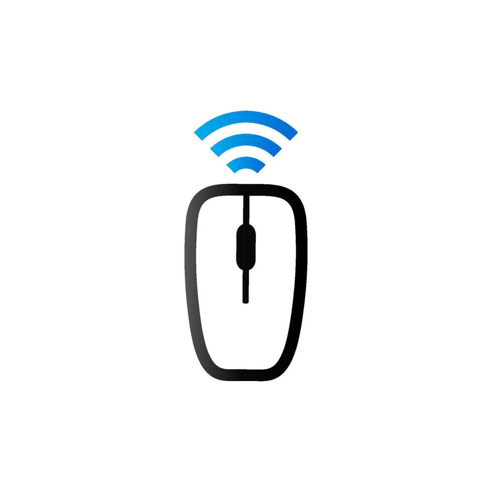 Computer mouse icon in duo tone color. Wireless Bluetooth connection vector
