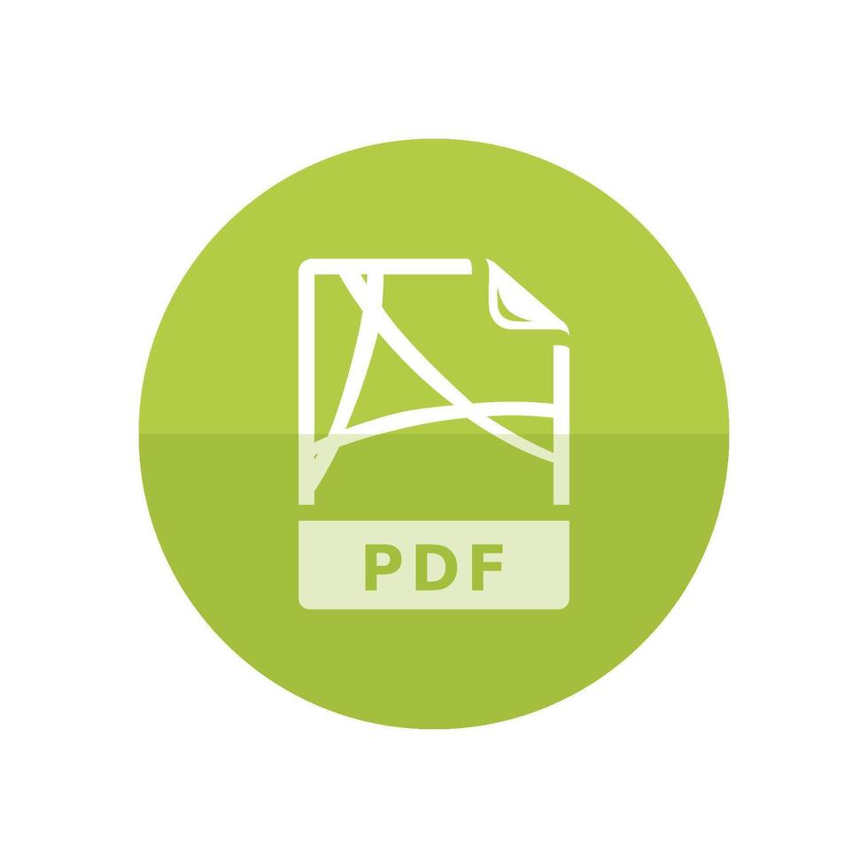 Portable document file format icon in flat color circle style. Computer software web page distribution vector