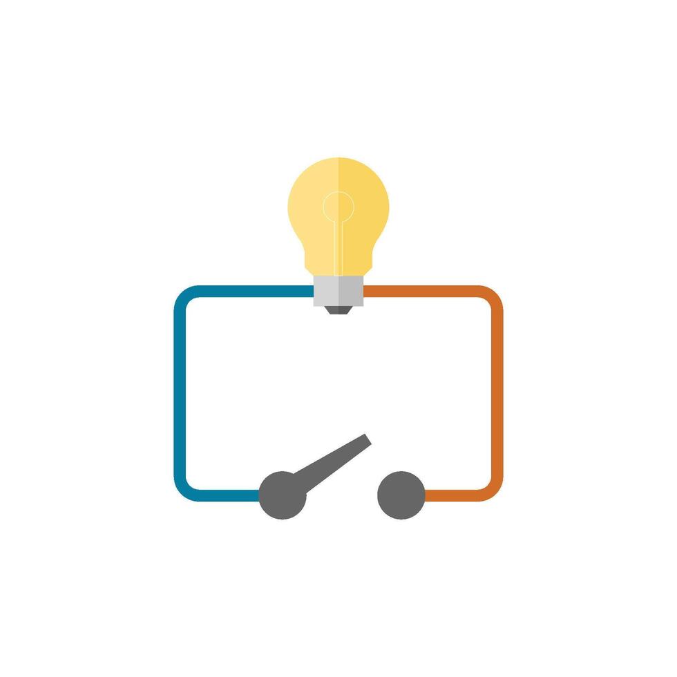 Electric switch diagram icon in flat color style. vector