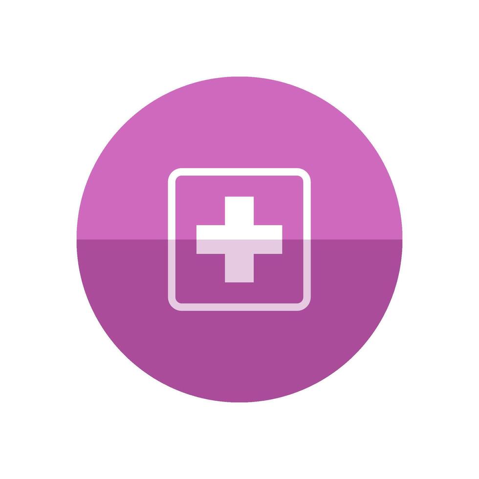 Medical cross icon in flat color circle style. Emergency service. vector