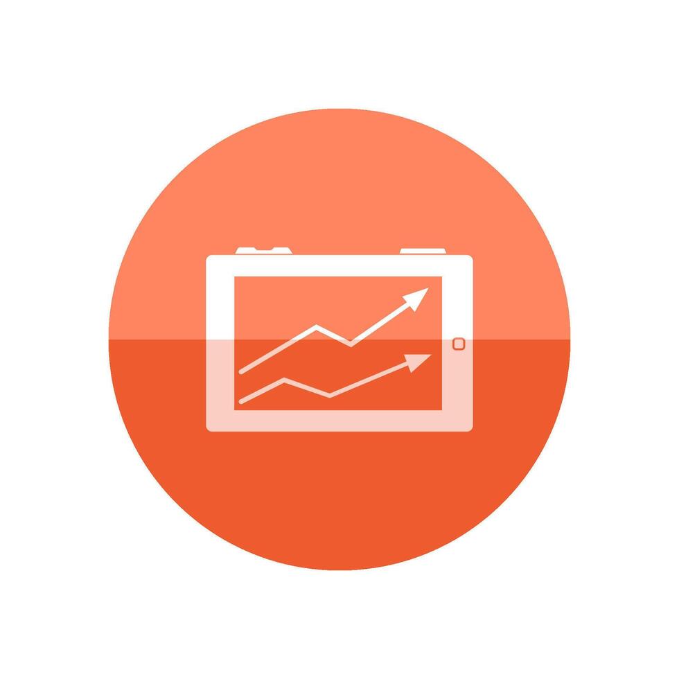 Arrow chart icon in flat color circle style. Digital, display, tablet, phone vector