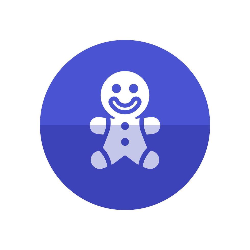 Gingerman icon in flat color circle style. Food snack cake ginger bread brown vector