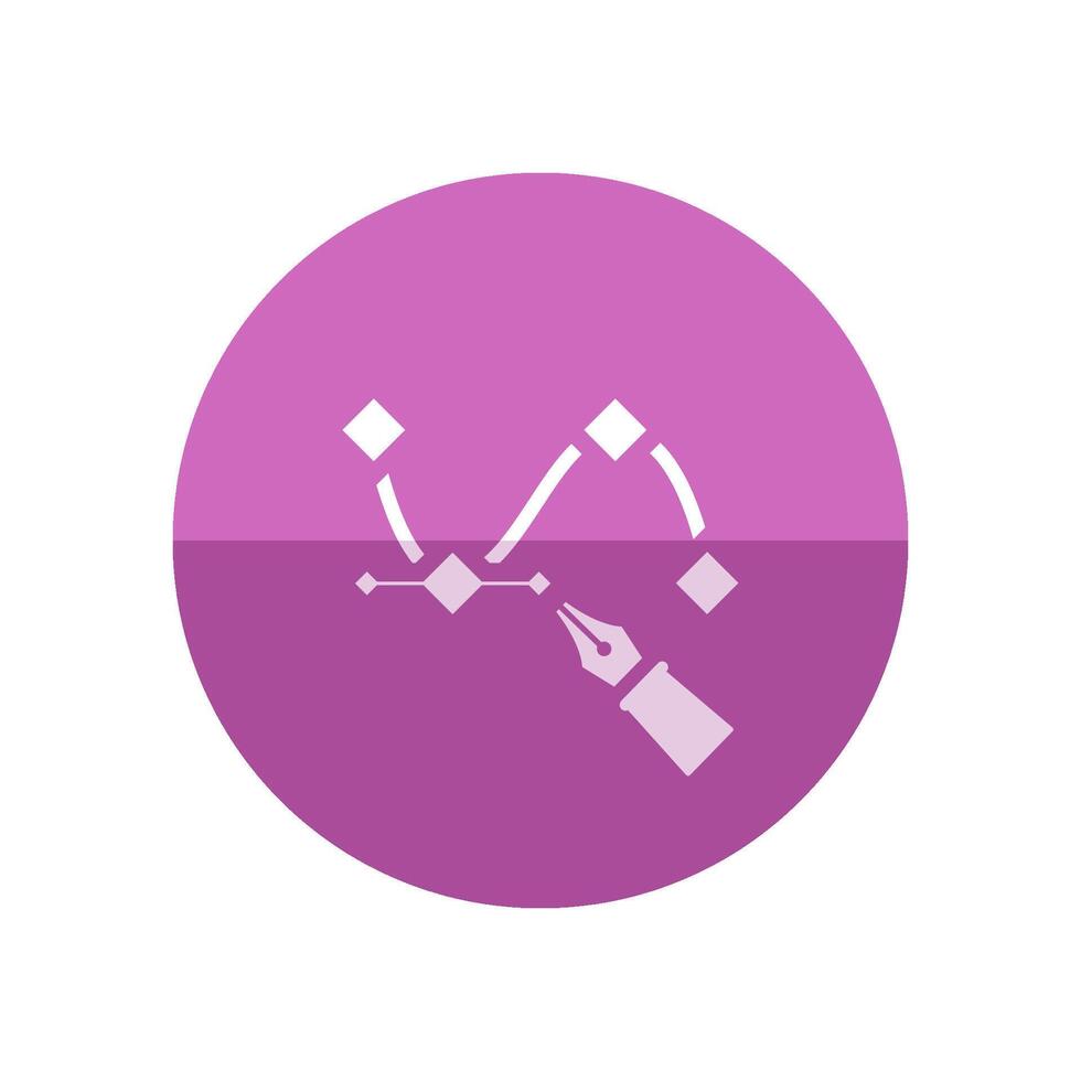 bezier icono en plano color circulo estilo. ilustración computadora software vector dibujo