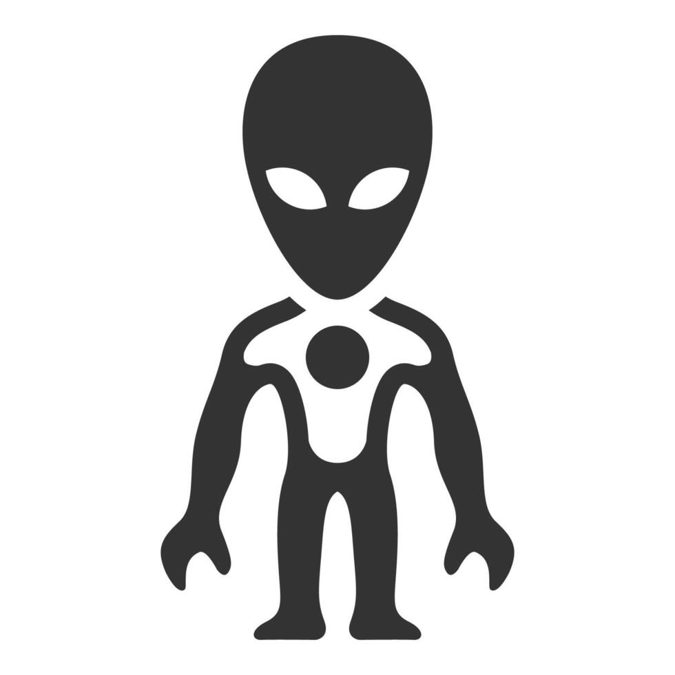 negro y blanco icono extraterrestre vector