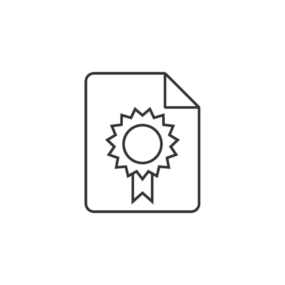 Contract document icon in thin outline style vector