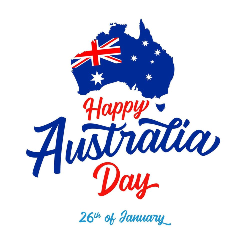 Happy Australia Day T shirt design. Greeting card concept vector