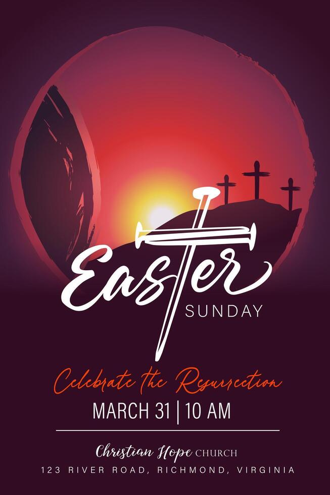 Easter Sunday church banner vector