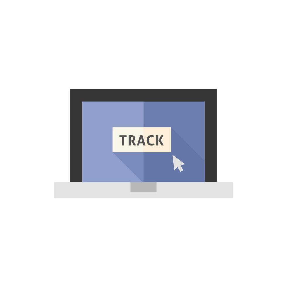 Tracking monitor icon in flat color style. Logistic, locate, courier, delivery vector