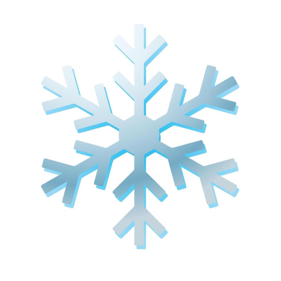 Snowflake icon in color. Nature winter December vector