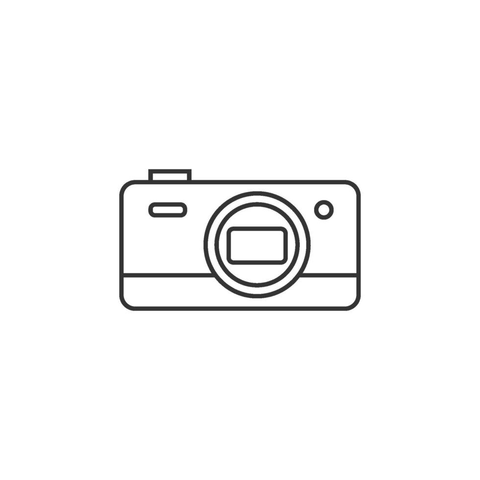Camera icon in thin outline style vector