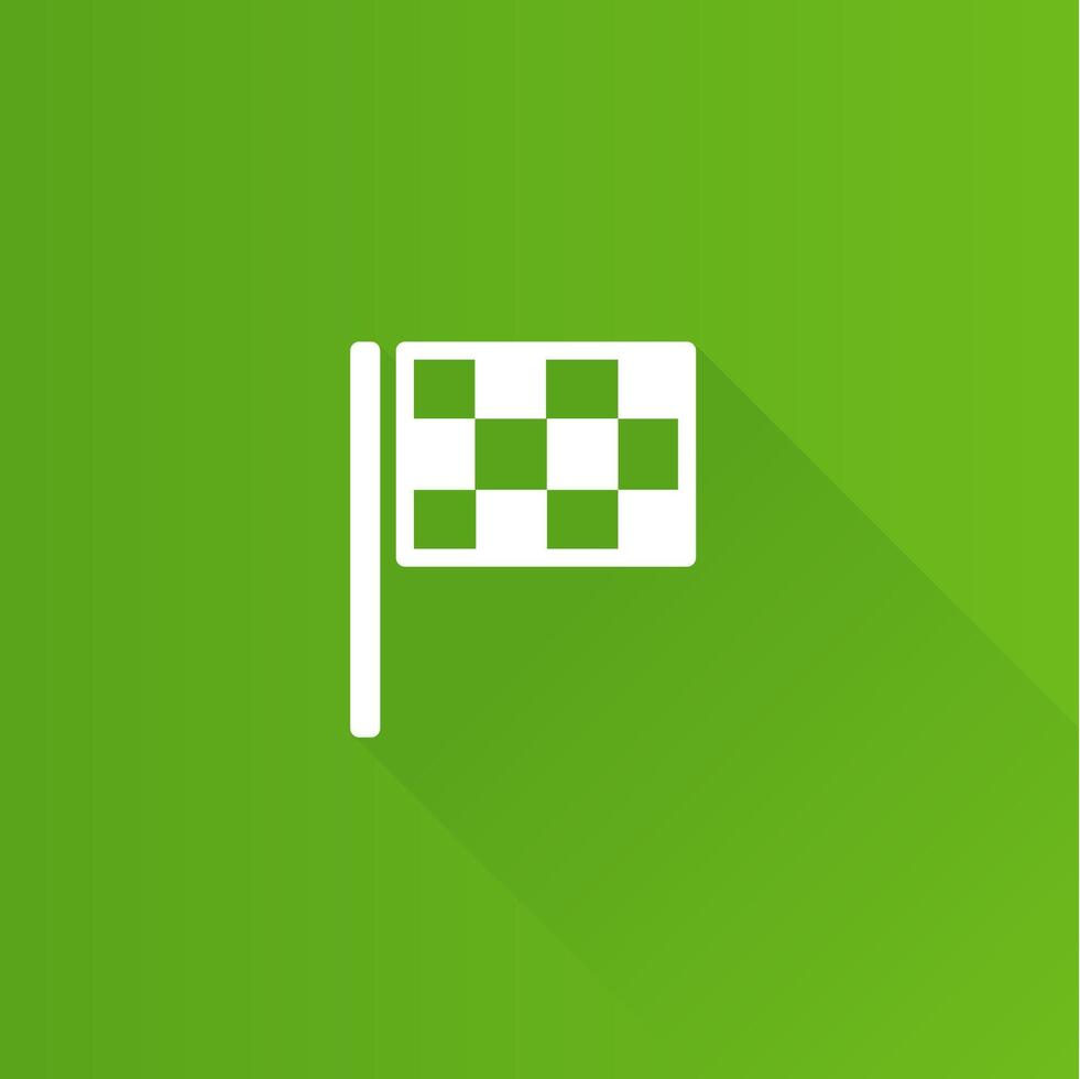 Race flag flat color icon long shadow vector illustration