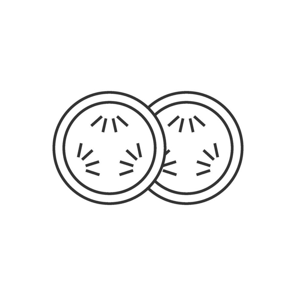 Cucumber icon in thin outline style vector