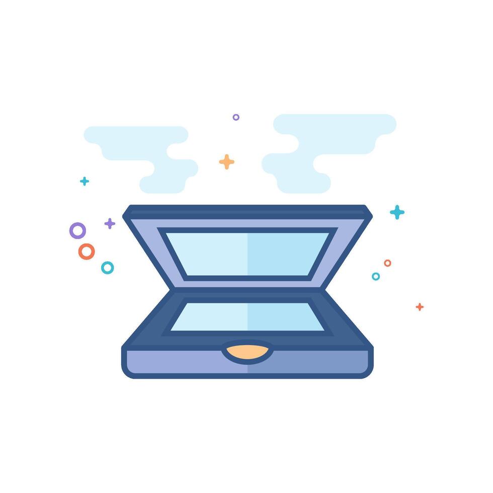 Scanner icon in flat style color vector illustration