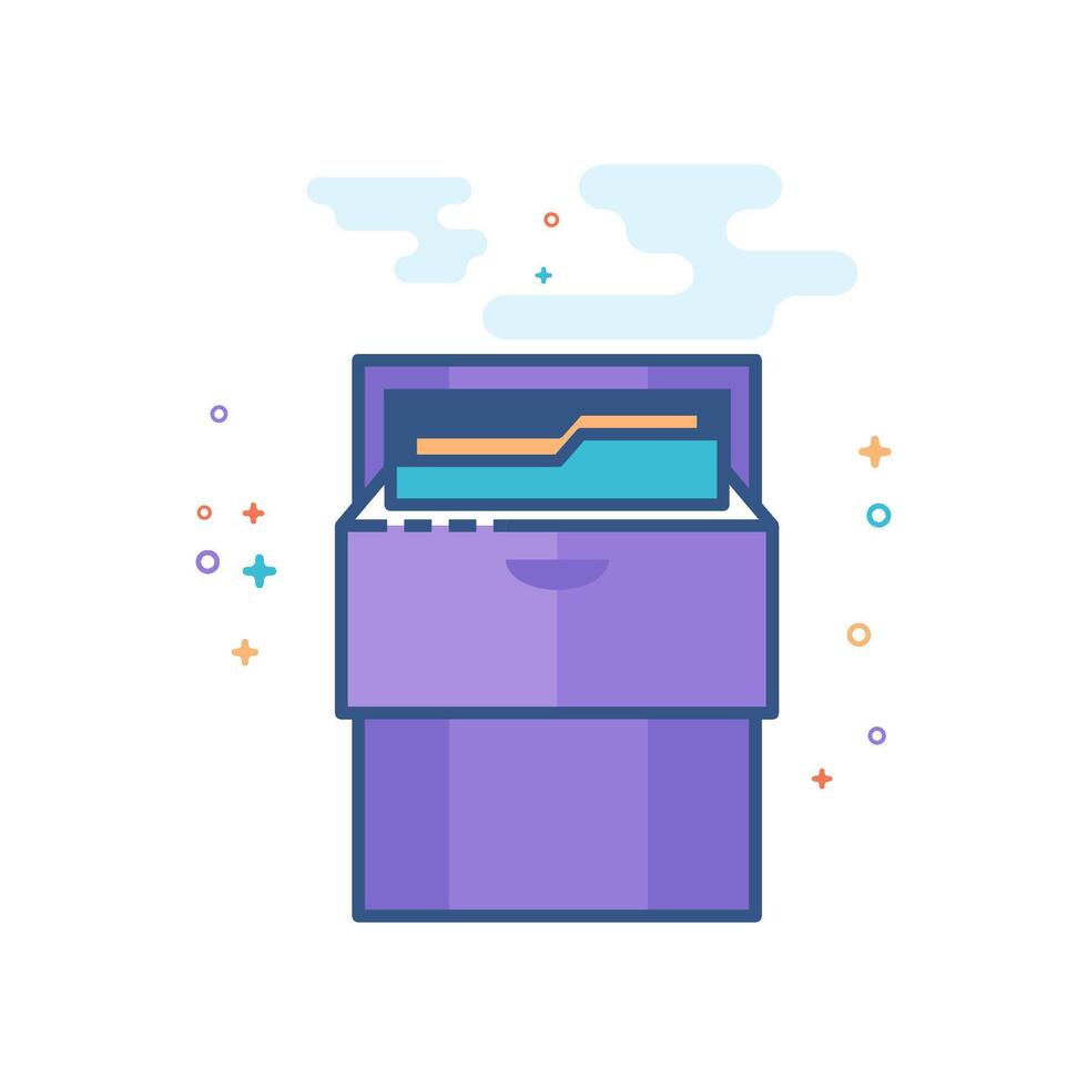 Office cabinet icon flat color style vector illustration