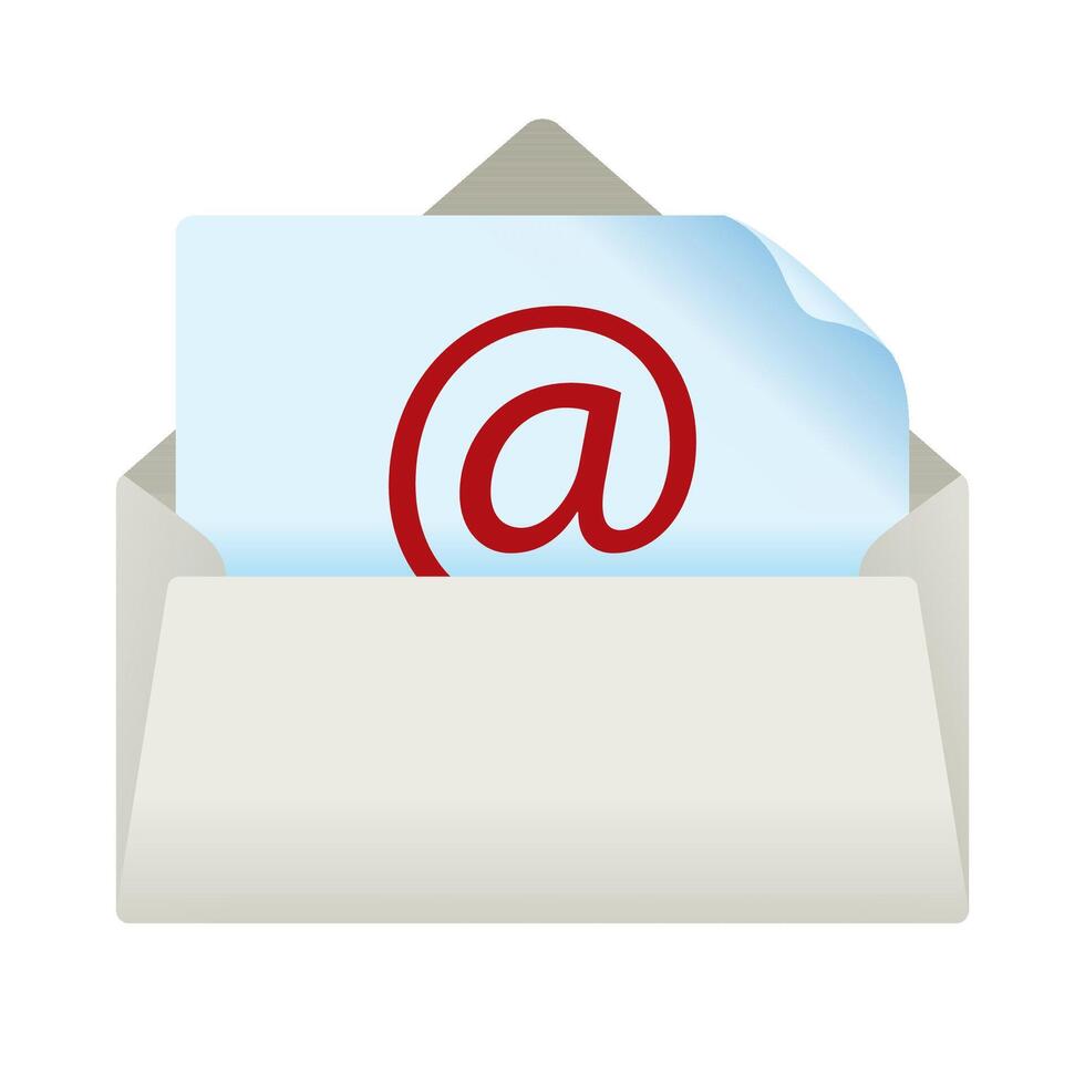 Email icon in color. Message open envelope vector