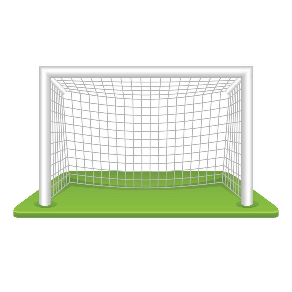 Football goal post icon in color. Sport ball soccer vector