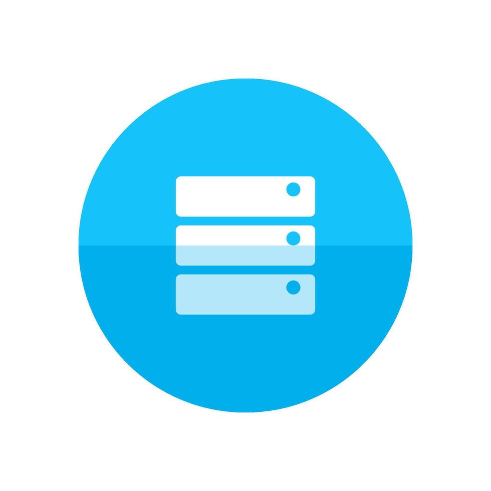 Database icon in flat color circle style. Hardisk, file server vector