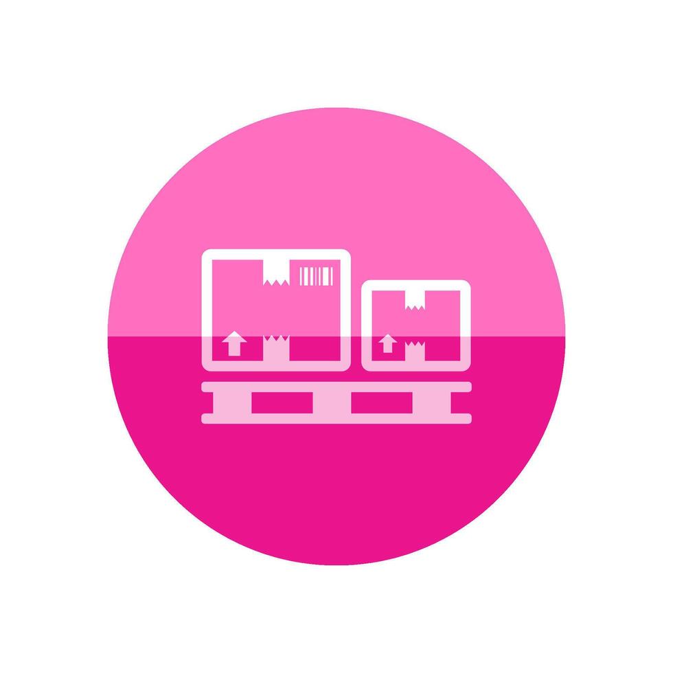 Logistic box icon in flat color circle style. Delivery, storage, shipping, cargo vector
