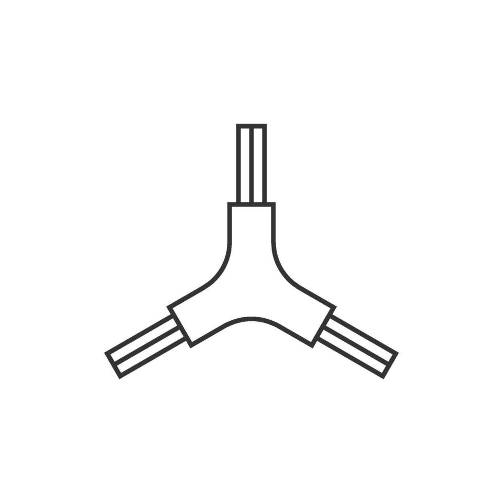 Allen key icon in thin outline style vector