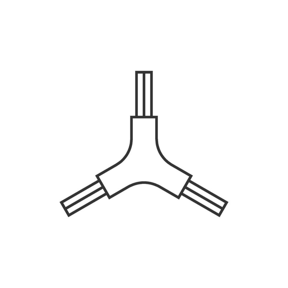 Allen key icon in thin outline style vector